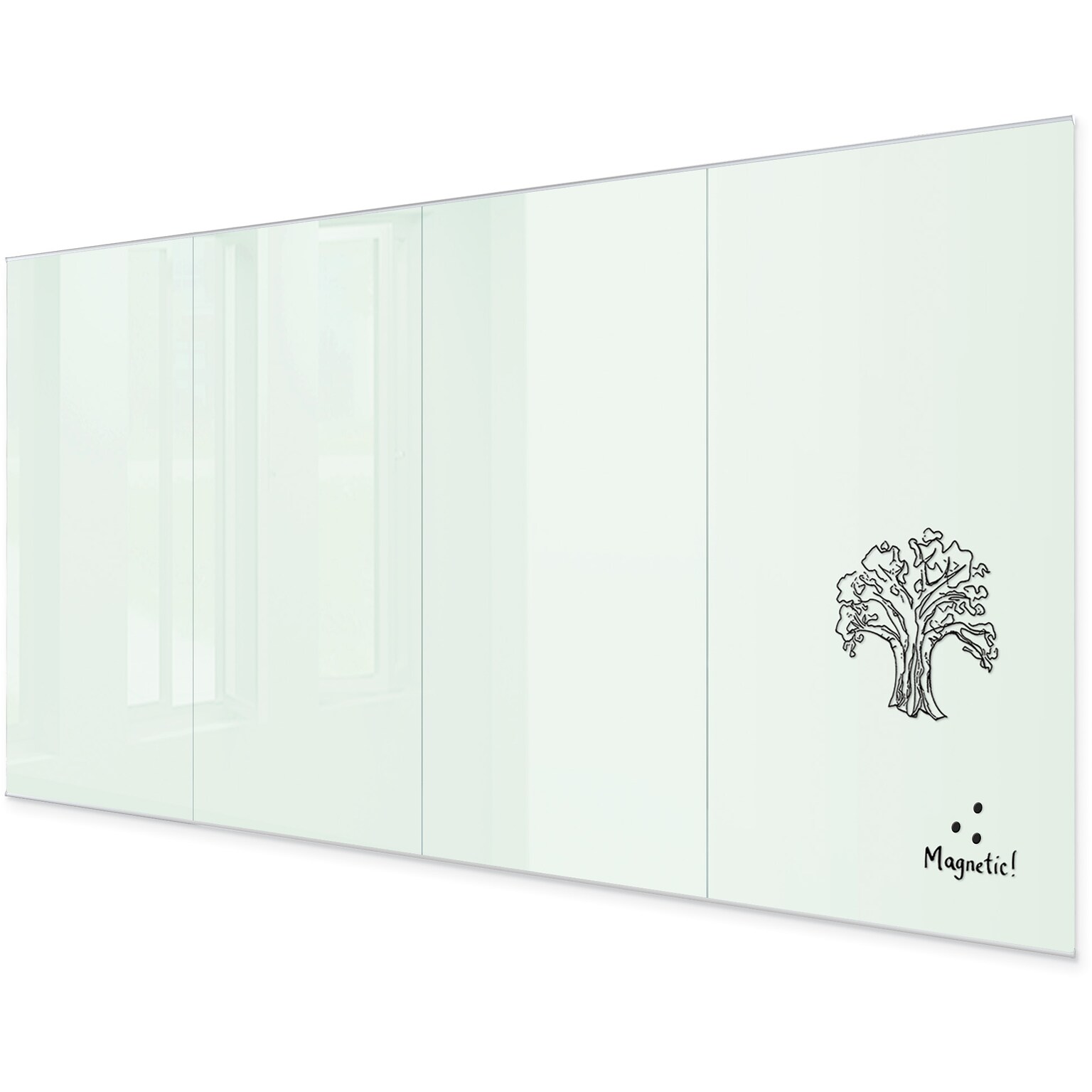 MooreCo Unity Commercial Series Magnetic Glass Dry Erase Wall, 8H x 12W (GWD812-GLOSSWHITE)