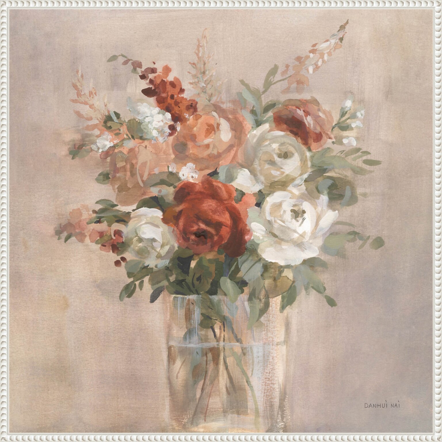 Amanti Art Russet Bouquet by Danhui Nai Framed Canvas Wall Art Print, 30 x 30 (A42678300414)
