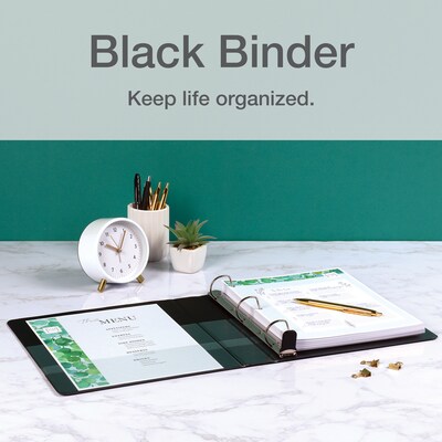 Cardinal Premier Easy Open Heavy Duty 1 1/2" 3-Ring View Binders, D-Ring, Black (10311)