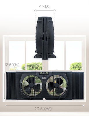 Black & Decker 9" Twin Window Fan, 2-Speed, Black (BFW9MB)