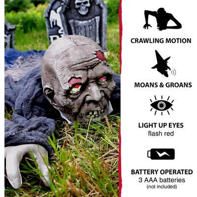 Haunted Hill Farm Animatronic Crawling Zombie (HHGBZOMB-2LSA)