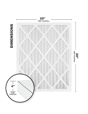 Brighton Professional™ MERV 13 20 x 20 x 4/19.5 x 19.5 x 3.75 Pleated Air Filter, 3/Pack (FD20