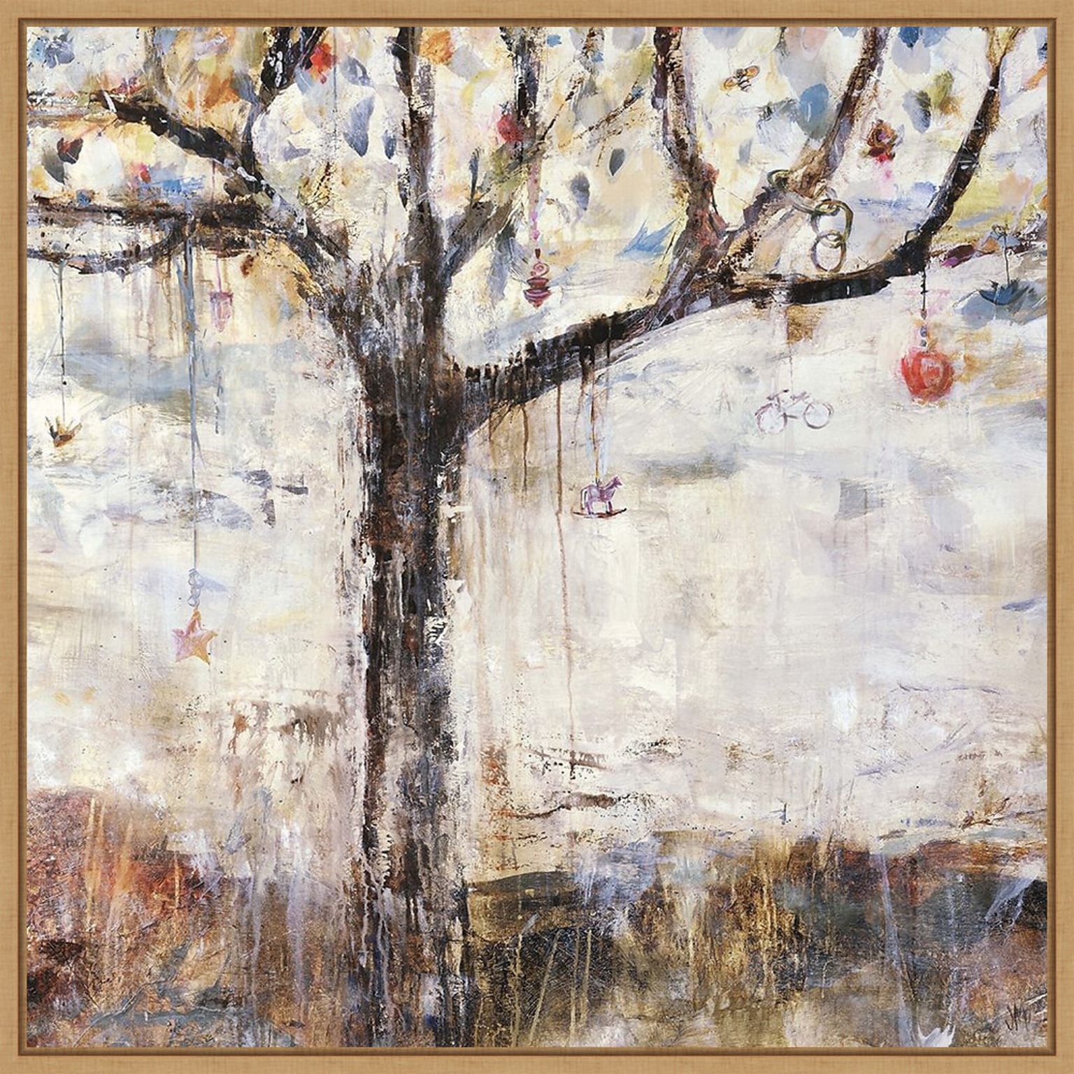 Amanti Art The Charming Tree by Jodi Maas Framed Canvas Wall Art Print, 30 x 30 (A42678027461)