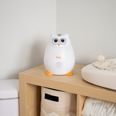 Crane Baby Mini-Adorable Snow Owl Ultrasonic Cool Mist Tower Humidifier 0.5-Gallon, 500 sq. ft., White (EE-8259W)