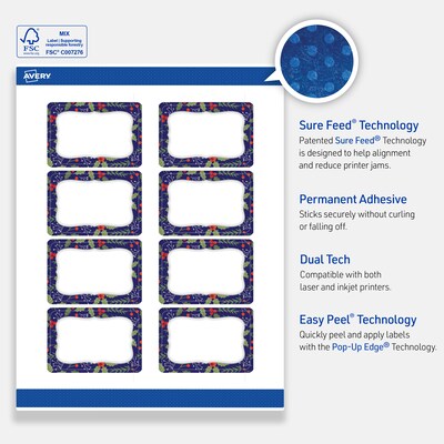 Avery Rectangle Multipurpose Labels, 2" x 3", White, 80/Pack (19479370615)