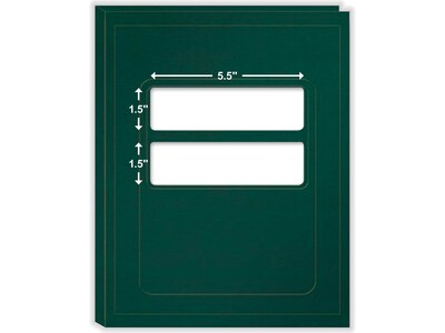 ComplyRight Double-Window Tax Presentation Folder, Emerald Green, 50/Pack (FG04)