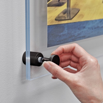 Azar Poster Holder, 28" x 40", Wall Mounted, Black, Acrylic (105536-BLK)