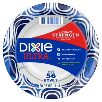 Dixie Ultra Paper Bowl, 20 oz., White, 56 Bowls/Pack (15810)