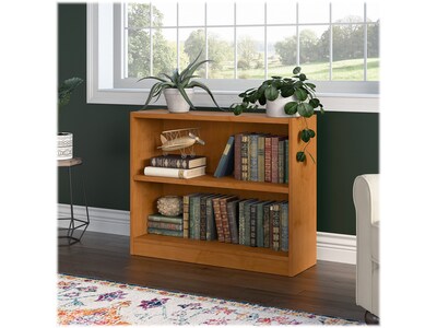 Bush Furniture Universal 30H 2-Shelf Bookcase with Adjustable Shelf, Natural Cherry (WL12466)
