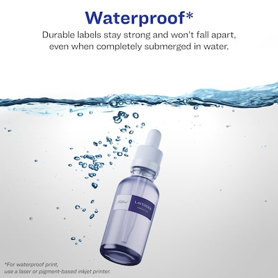 Avery Laser/Inkjet Rectangle Waterproof Multipurpose Labels, 2.1875  x 1.8125, White, 120/Pack (94233)