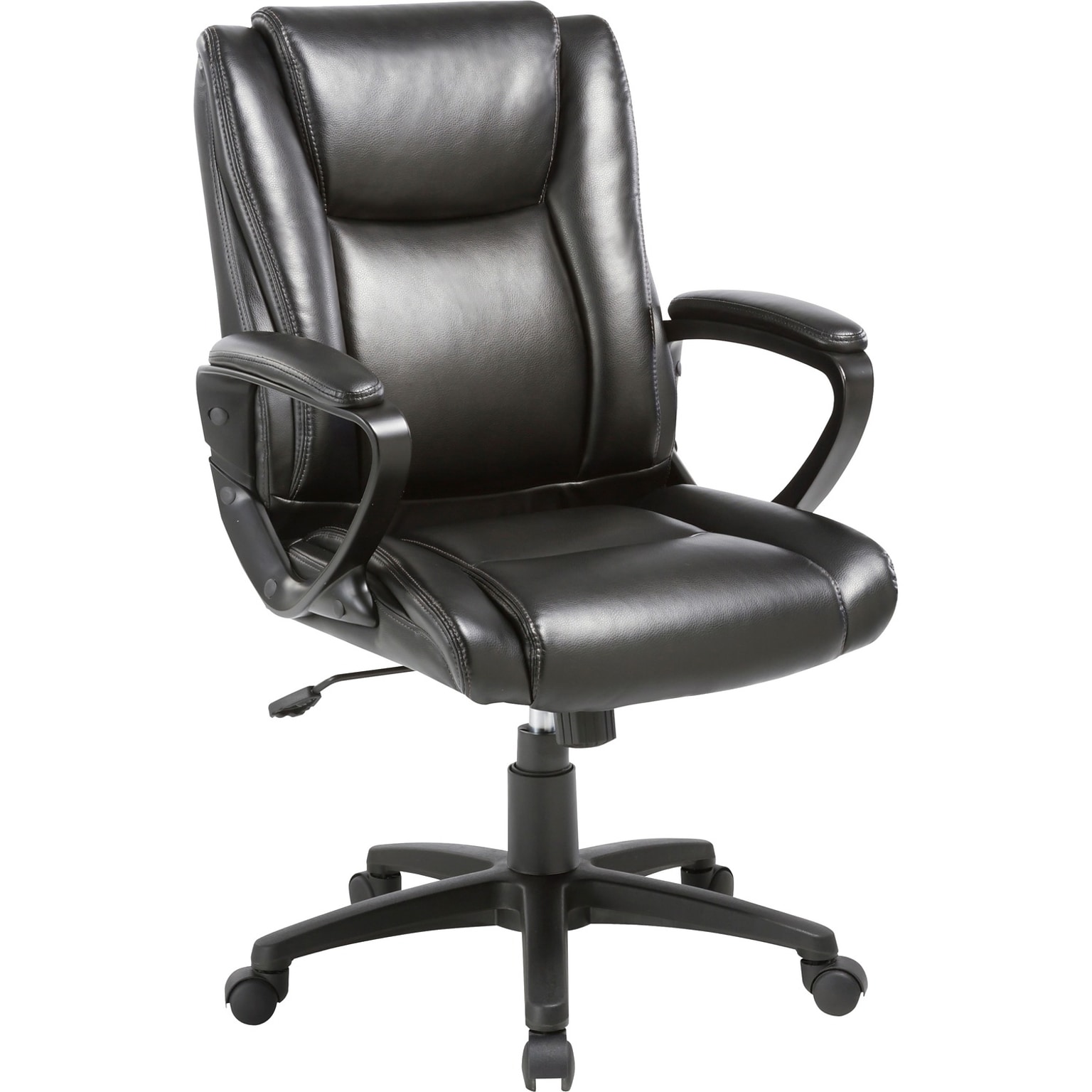 Lorell Bonded Leather Swivel Executive Chair, Black (LLR81801)