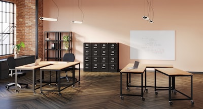 Hirsh Commercial 4-Drawer Vertical File Cabinet, Letter Size, Lockable, 52"H x 15"W x 22"D, Black (17787)