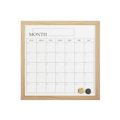 Martha Stewart Everette Magnetic Dry Erase Monthly Calendar Set, Engineered Wood Frame, 18" x 18" (BRPMMWP4545LN)