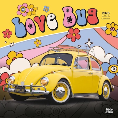 2025 Motor Club Love Bug 12 x 12 Monthly Square Wall Calendar (9781975480028)