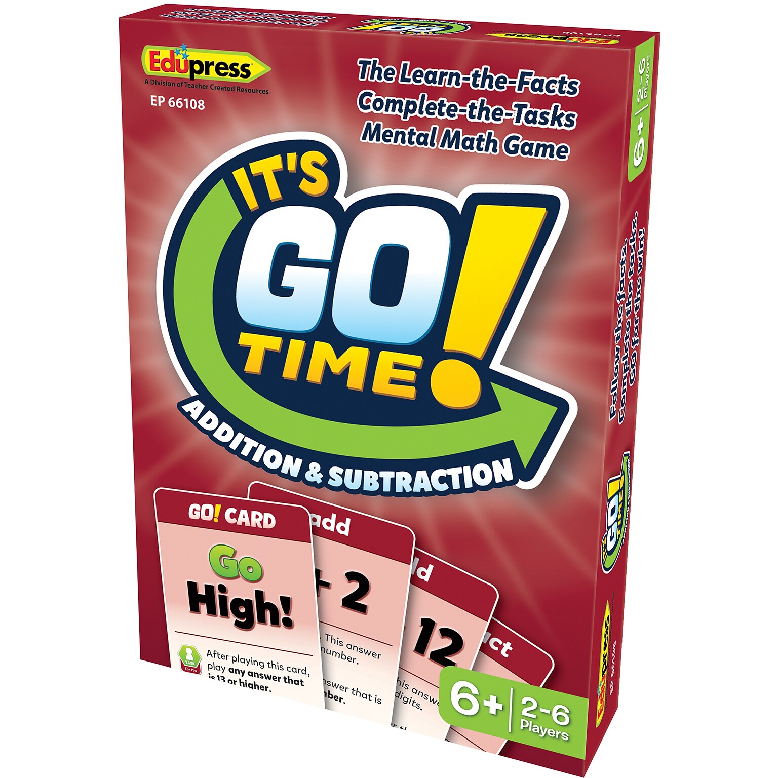 Teacher Created Resources Its GO Time!: Addition & Subtraction, 108/Pack (TCR66108)
