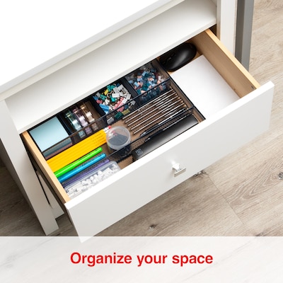 Staples 6-Compartment Metal Mesh Drawer Organizer, Navy Blue (ST63847)