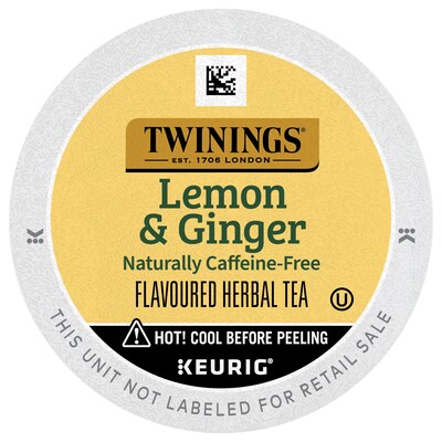 Twinings Lemon & Ginger Herbal Tea, Keurig® K-Cup® Pods, 24/Box (TNA89556)