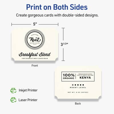 Avery Matte General Use Blank Cards, Ivory, 200/Box (95342)