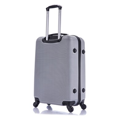InUSA Royal 24" Hardside Suitcase, 4-Wheeled Spinner, TSA Checkpoint Friendly, Silver (IUROY00M-SIL)