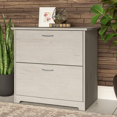 Bush Furniture Cabot 31"W 2-Drawer Lateral File Cabinet, Letter/Legal, Linen White Oak (WC31180)