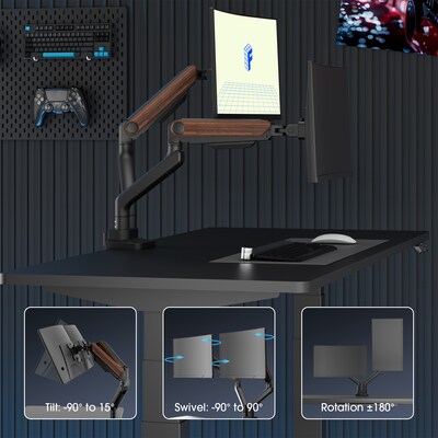 FlexiSpot MA9 Premium Dual Monitor Mount, Up to 49" Monitors Black (MA9-D-DP-US)