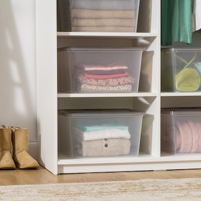 Iris 24.5 Quart Snap Top Plastic Snap Closure Storage Bin, Clear, 6/Pack (585104)