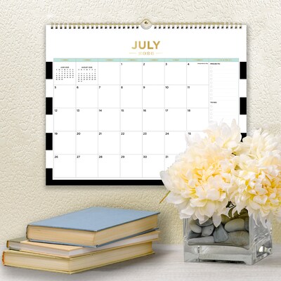 2026-2027 Blue Sky Wirebound Rugby Stripe 12" x 15" Academic Monthly Wall Calendar, Assorted Colors (161400)