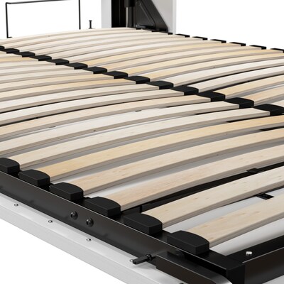 Bestar Nebula Queen Murphy Bed and Closet Organizer with Drawers (90W), White (25982-000017)