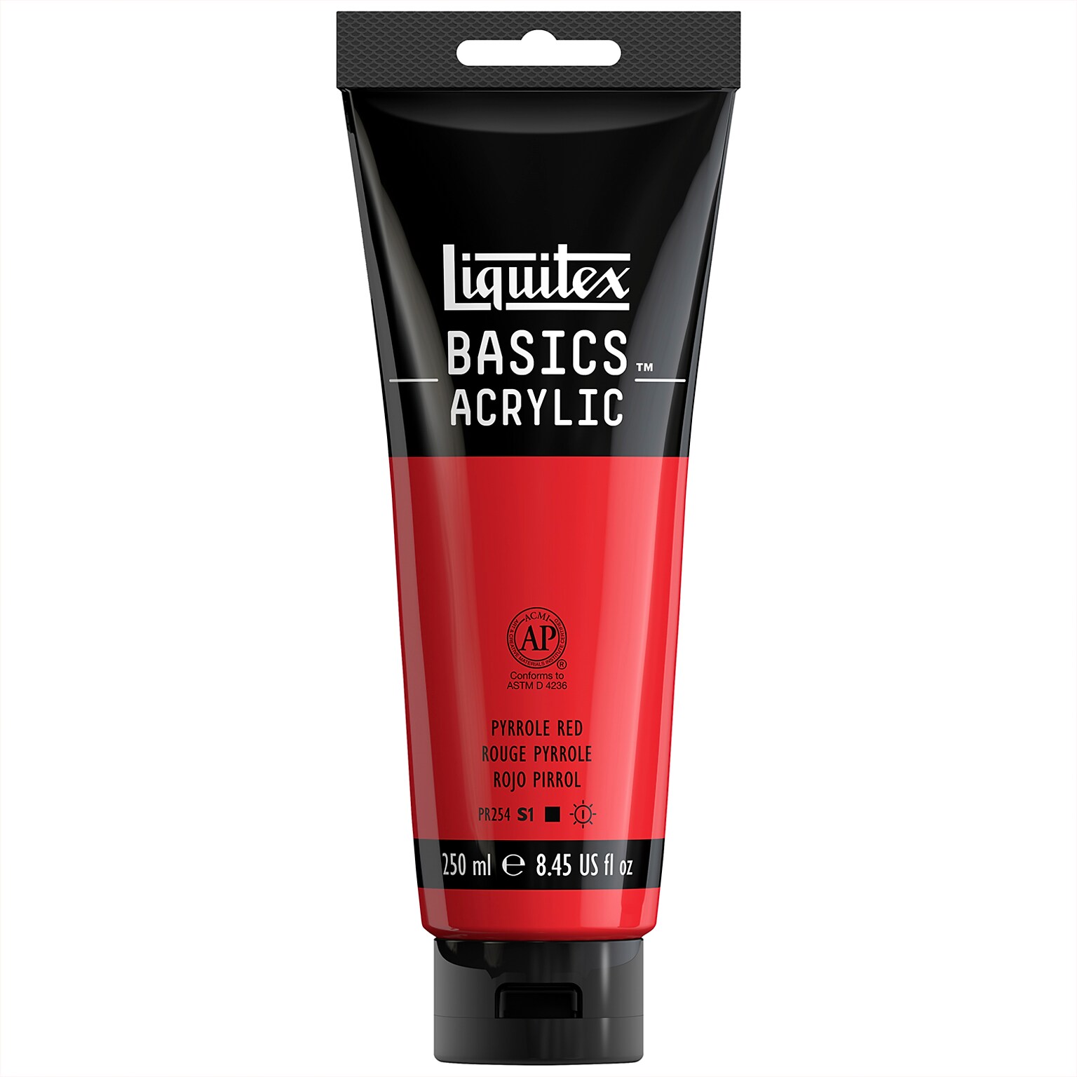 Liquitex BASICS Acrylic Paint Tube, Pyrrole Red, 250 mL (LIQ4385321)
