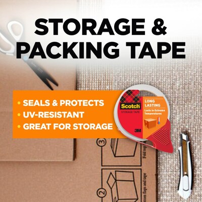 Scotch Moving & Storage Packing Tape with Dispenser, 1.88 x 38.2 yds., Clear, 4/Pack (3650S-4RD)