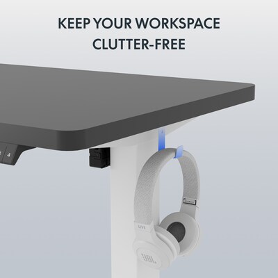 FlexiSpot E2 48''W Electric Adjustable Standing Desk, Black/White (E2W4824B)