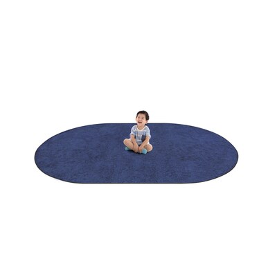 Joy Carpets Endurance Polyester 12' x 7'6" Oval Machine Tufted Rug, Midnight (80SS-03)