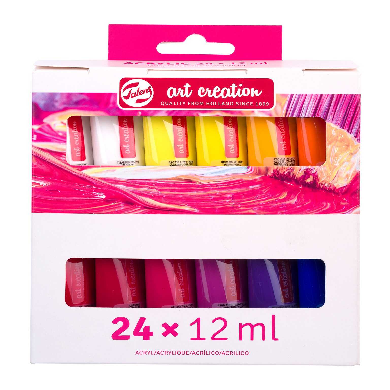 Talens Art Creation Acrylic Paint, Assorted Colors, 12mL, 24/Set (TLN9021824M)