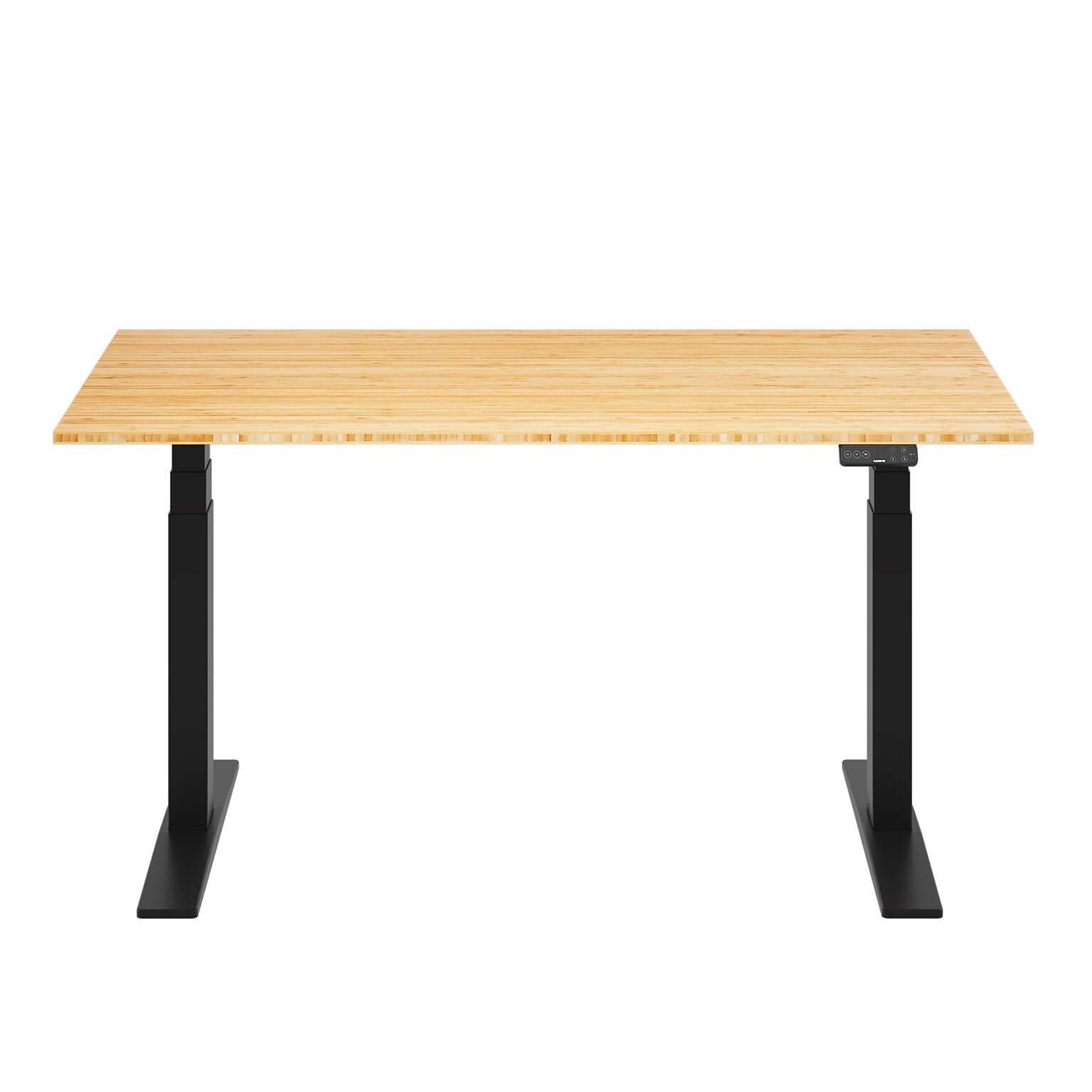 FlexiSpot E7COMMERCIAL 60W Electric Height Adjustable Standing Desk, Bamboo/Black(E7BCOM6030-LBZB)
