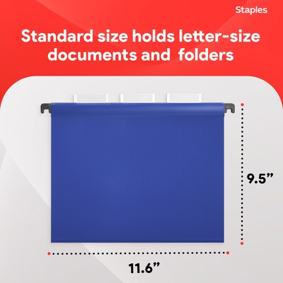 Staples® Hanging File Folder, 5-Tab, Letter Size, Assorted, 20/Box (ST13324/TR13324)