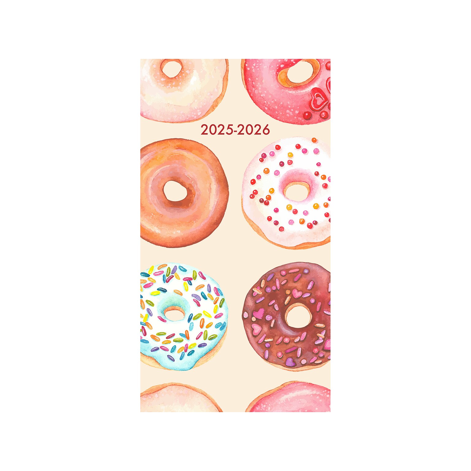 2025-2026 Willow Creek Donut 3.5 x 6.5 Monthly Planner, Paper Cover, Multicolor (46951)