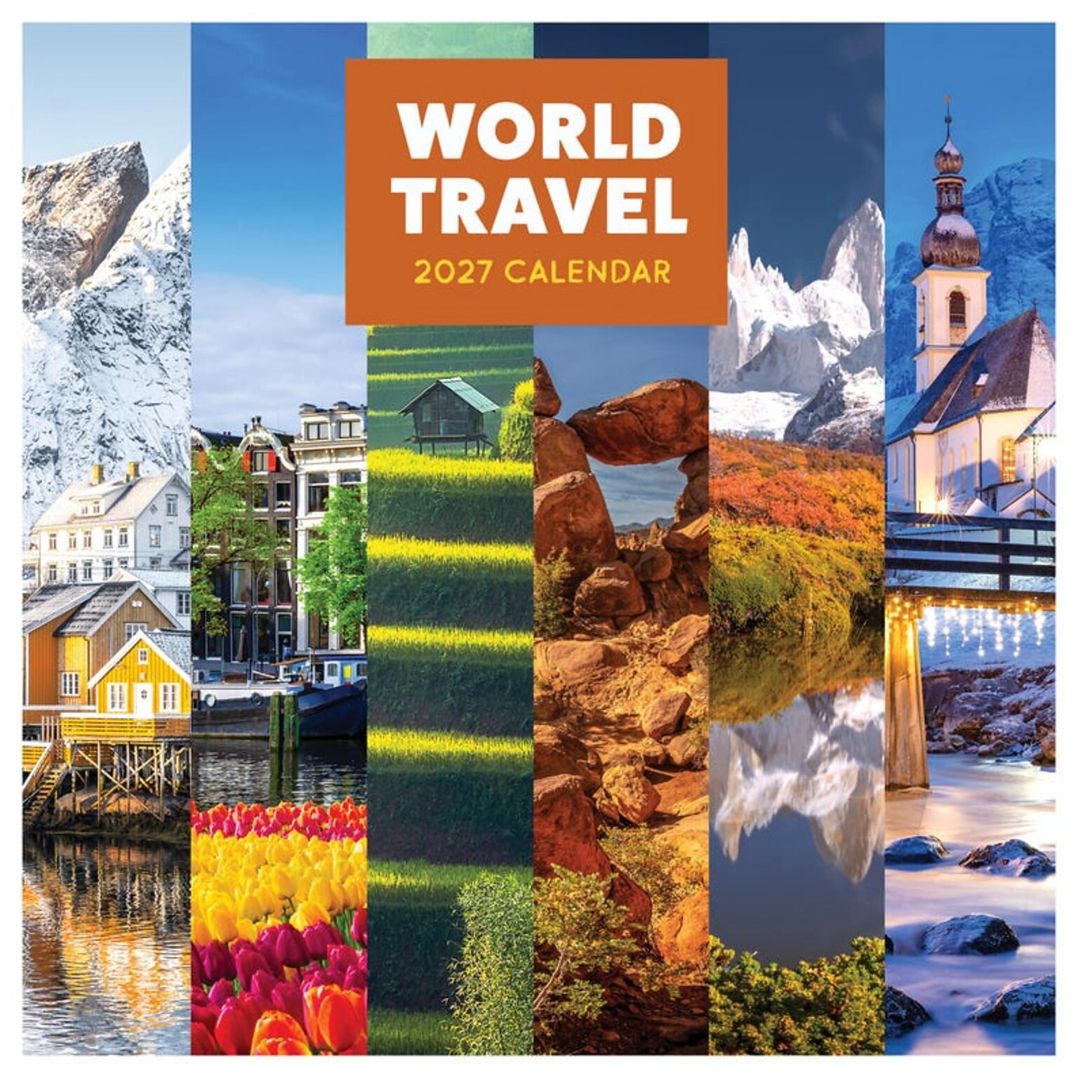 2027 TF Publishing World Travel 12 x 12 Monthly Wall Calendar, Multicolored (27-1060)