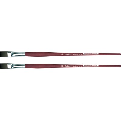 da Vinci COLLEGE Oil and Acrylic Synthetic Bristle, Flat Brush, 2/Bundle (DVXVA874016-2)