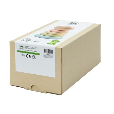 Plan Toys First Stacking Ring Pastel Baby Toy, Multicolored, 5/Pack (PTS5380)