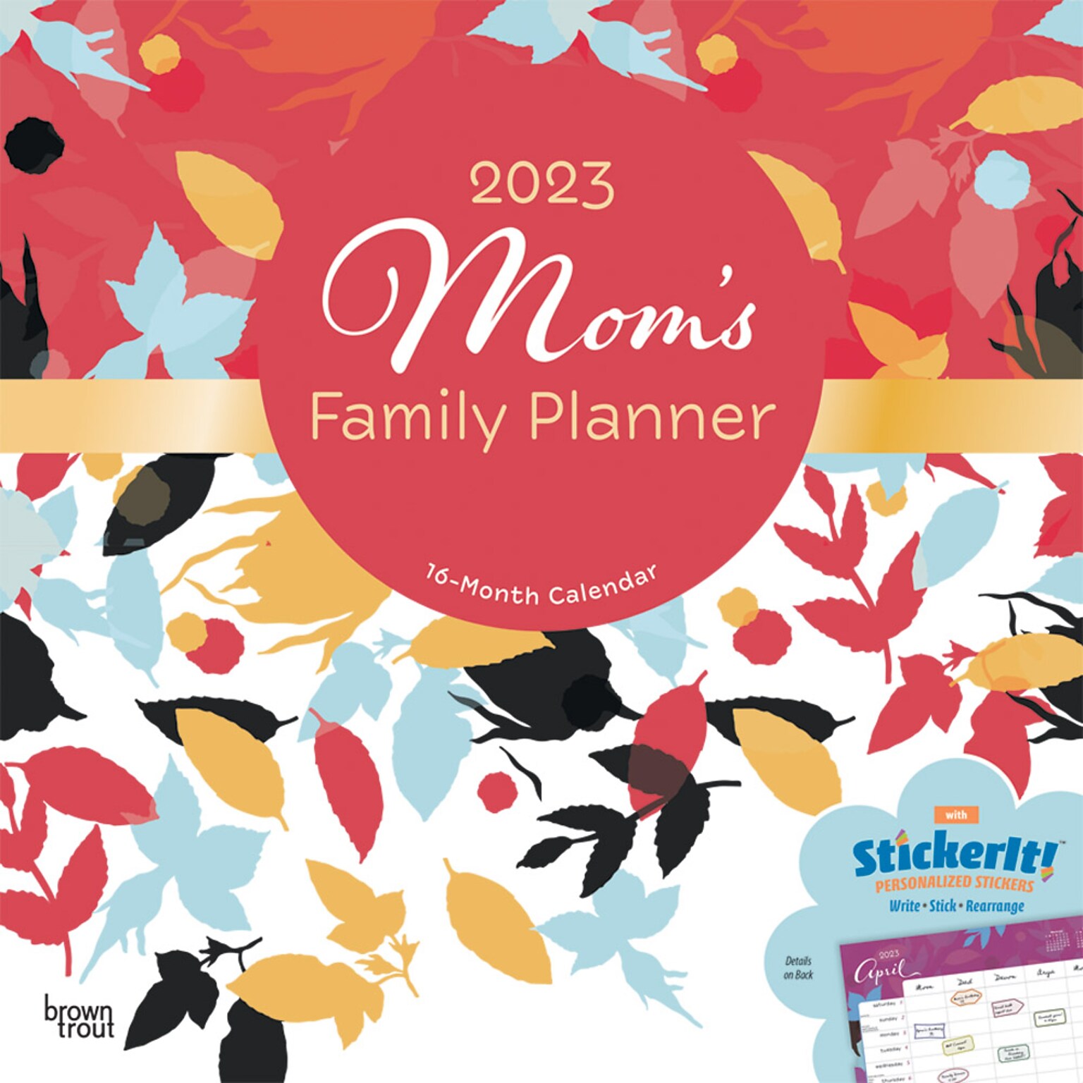 2023 BrownTrout Mom's Family Planner 12" x 24" Monthly Wall Calendar,  (9781975452254) | Quill.com