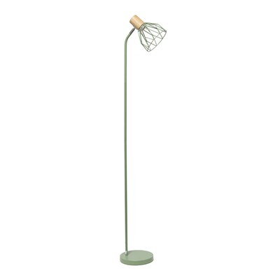 Simple Designs Farmhouse Fusion 55.91" Floor Lamp with Round Shade, Green (LF2019-GRN)