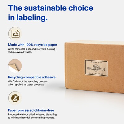 Avery Rectangle Laser/Inkjet Multipurpose Labels, Kraft Brown, 50 Labels/Sheet, 25 Sheets/Pack (19479311160)
