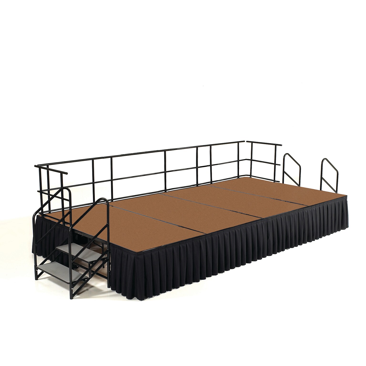 NPS 24H Stage Package, 8 x 12, Box Pleat Black Skirting, Hardboard Floor (SG362404HBSB10)