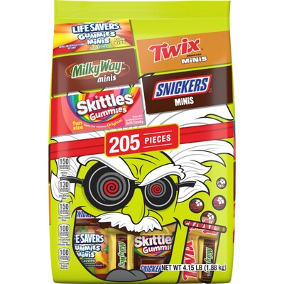 Mars Assorted Miniatures Halloween Candy Variety Pack, 4.15lb., 205 Pieces (462451)