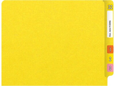 Medical Arts Press Heavy-Duty End Tab File Folder, Straight Cut, Letter-Size, Yellow, 40/Box (S-09458-YLW)