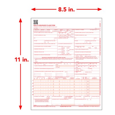 ComplyRight CMS-1500 Health Insurance Claim Forms (02/12), 8-1/2" x 11", Pack of 500 (CMS12LC500)