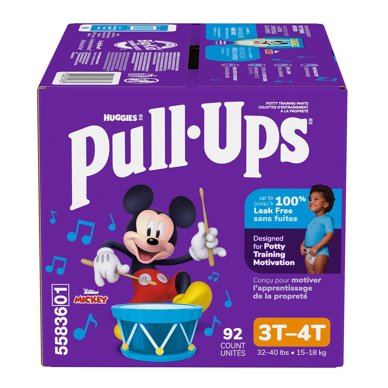 Huggies Pull-Ups Potty Training Pants, Boys 3T-4T, 92/Carton (45271)