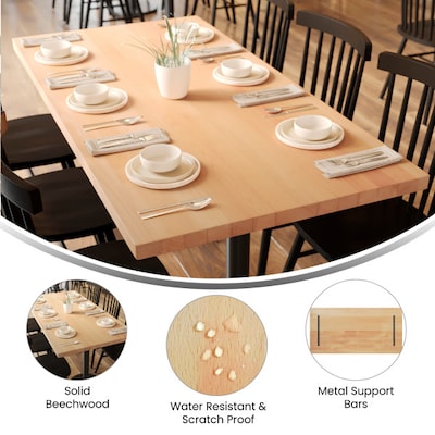 Flash Furniture Bennett 30"W x 60"D 1.5" Thickness Rectangular Table Top, Wooden, Natural (GSF0033060NAT)