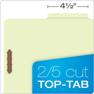 Pendaflex Classification Folder, 2-Dividers, Letter Size, Light Green, 10/Box (17173EE)