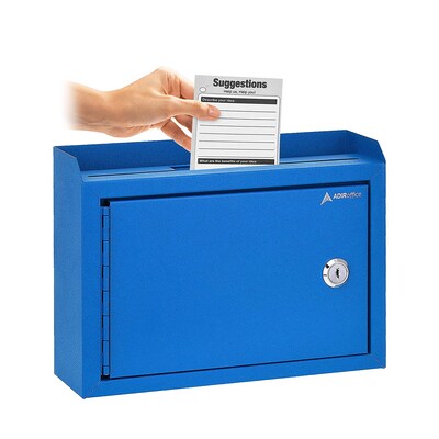 AdirOffice Steel Multipurpose Interoffice Mailbox Drop Box, Medium, Blue (631-02-BLU-PKG)